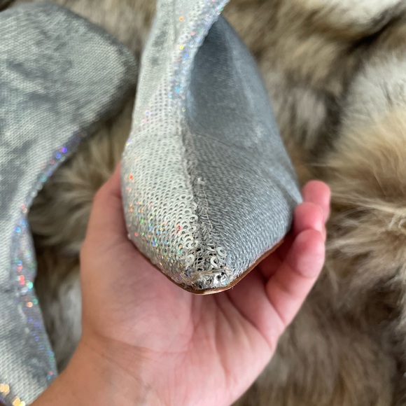 Stuart Weitzman Sequin Glitter Heeled Booties - Picture 4 of 7